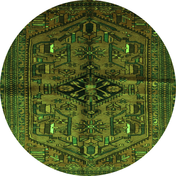 Square Persian Green Traditional Rug, tr288grn