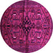Round Persian Pink Traditional Rug, tr288pnk