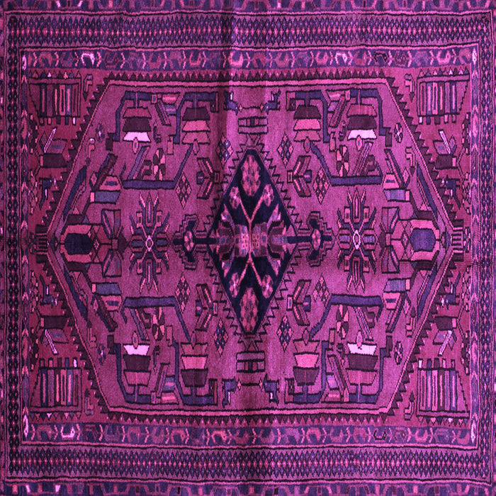 Square Machine Washable Persian Purple Traditional Area Rugs, wshtr288pur