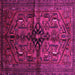 Square Machine Washable Persian Pink Traditional Rug, wshtr288pnk