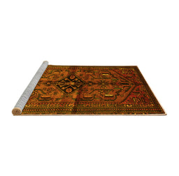 Sideview of Machine Washable Persian Yellow Traditional Rug, wshtr288yw
