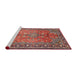 Sideview of Machine Washable Traditional Camel Brown Rug, wshtr2890