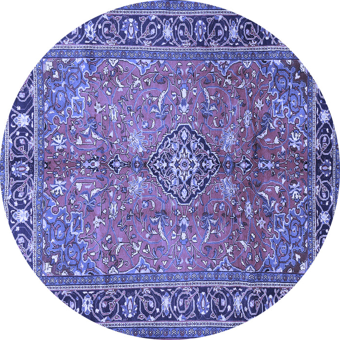 Round Persian Blue Traditional Rug, tr2890blu