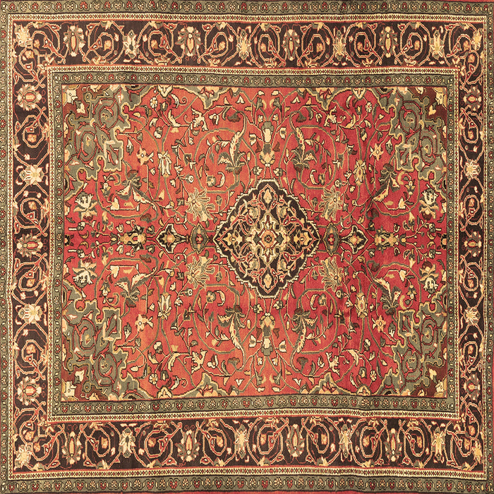 Square Persian Brown Traditional Rug, tr2890brn