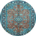Round Persian Light Blue Traditional Rug, tr2890lblu