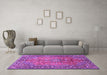 Machine Washable Persian Purple Traditional Area Rugs in a Living Room, wshtr2890pur