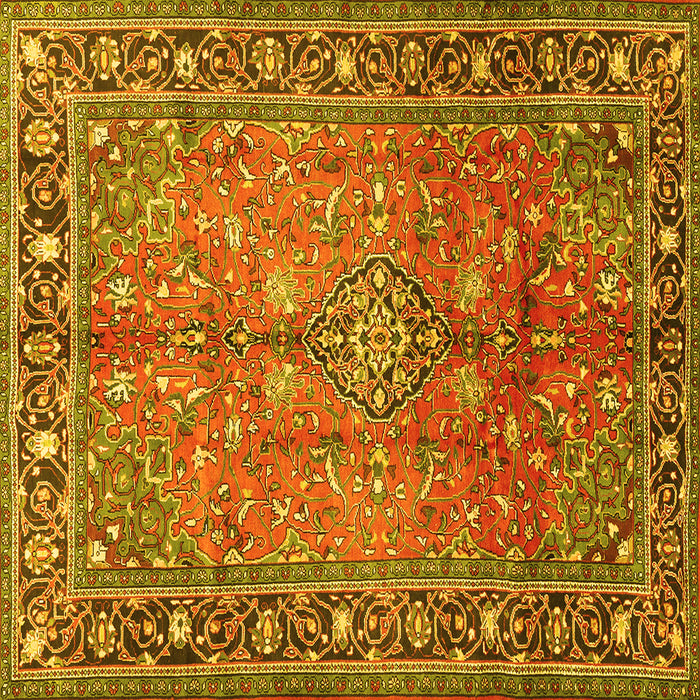 Square Persian Yellow Traditional Rug, tr2890yw