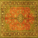 Square Persian Yellow Traditional Rug, tr2890yw