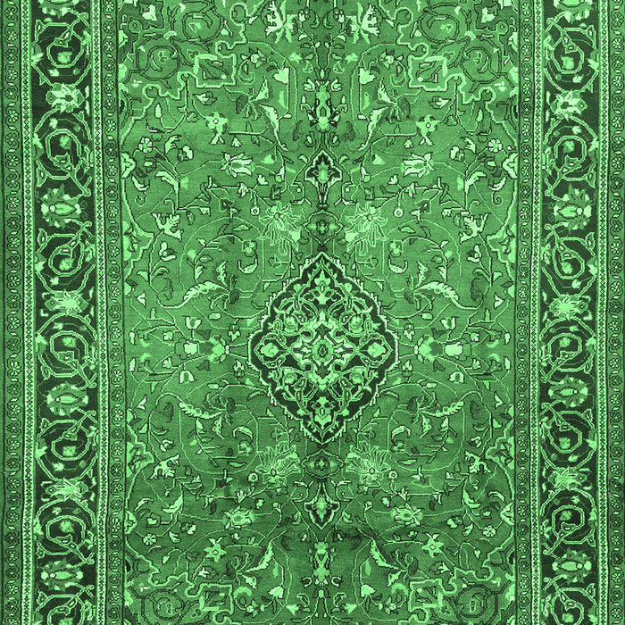 Machine Washable Persian Emerald Green Traditional Area Rugs, wshtr2890emgrn