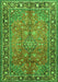 Serging Thickness of Machine Washable Persian Green Traditional Area Rugs, wshtr2890grn