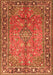 Serging Thickness of Machine Washable Persian Orange Traditional Area Rugs, wshtr2890org