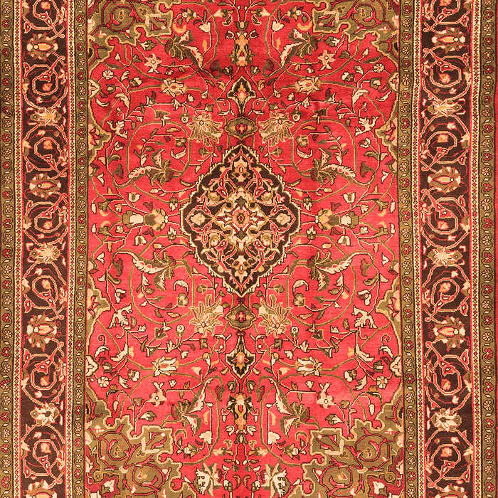 Serging Thickness of Machine Washable Persian Orange Traditional Area Rugs, wshtr2890org