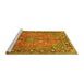 Sideview of Machine Washable Persian Yellow Traditional Rug, wshtr2890yw