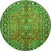 Square Persian Green Traditional Rug, tr2890grn
