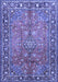 Machine Washable Persian Blue Traditional Rug, wshtr2890blu