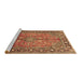 Sideview of Machine Washable Persian Brown Traditional Rug, wshtr2890brn