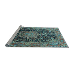Sideview of Machine Washable Persian Light Blue Traditional Rug, wshtr2891lblu