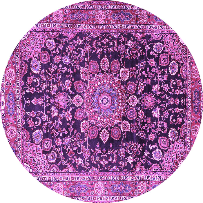Round Persian Purple Traditional Rug, tr2891pur
