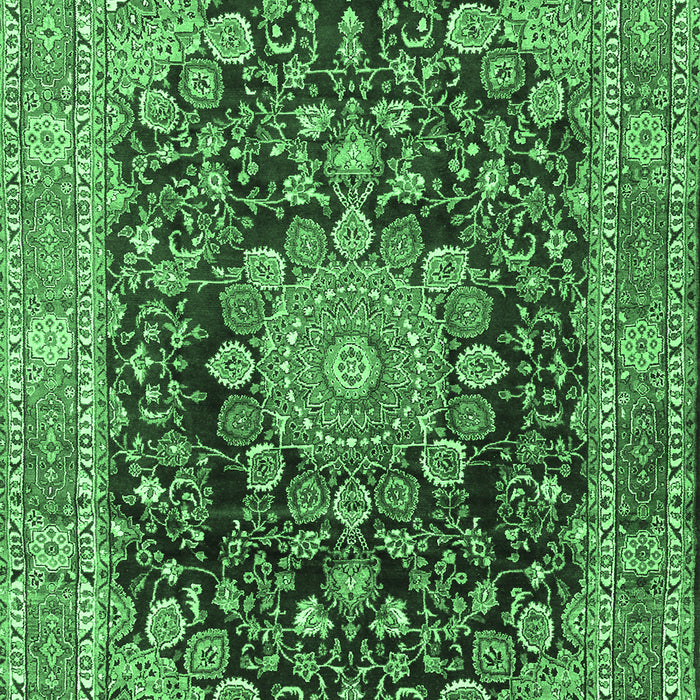 Machine Washable Persian Emerald Green Traditional Area Rugs, wshtr2891emgrn