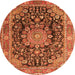 Machine Washable Persian Orange Traditional Area Rugs, wshtr2891org