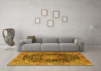 Machine Washable Persian Yellow Traditional Rug, wshtr2891yw