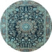 Round Persian Light Blue Traditional Rug, tr2891lblu