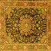 Square Persian Yellow Traditional Rug, tr2891yw