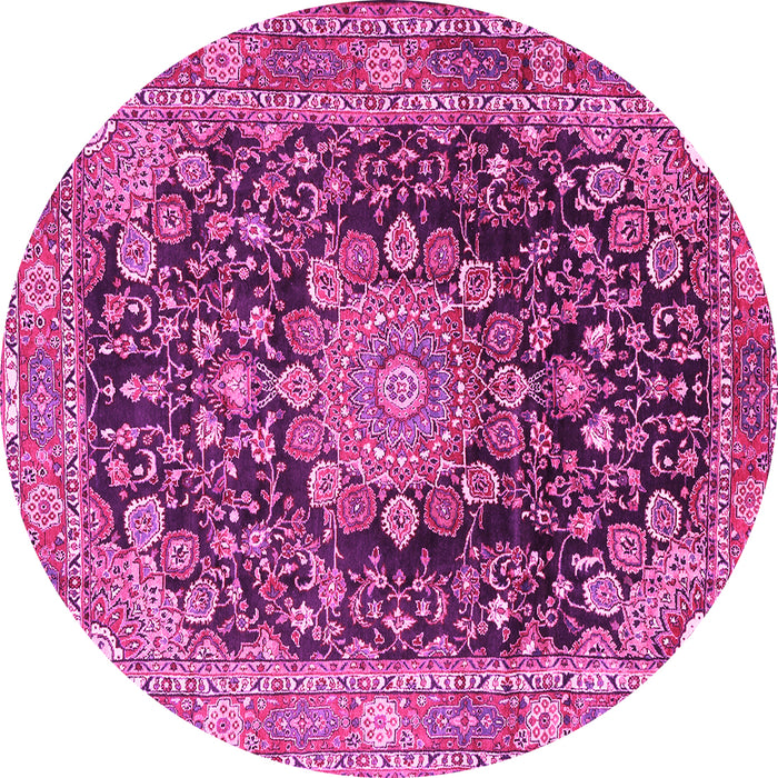 Round Persian Pink Traditional Rug, tr2891pnk