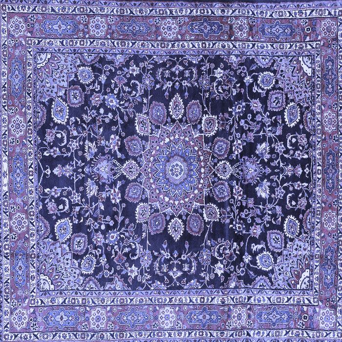 Square Machine Washable Persian Blue Traditional Rug, wshtr2891blu