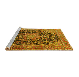 Sideview of Machine Washable Persian Yellow Traditional Rug, wshtr2891yw