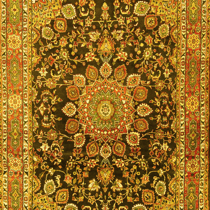 Machine Washable Persian Yellow Traditional Rug, wshtr2891yw