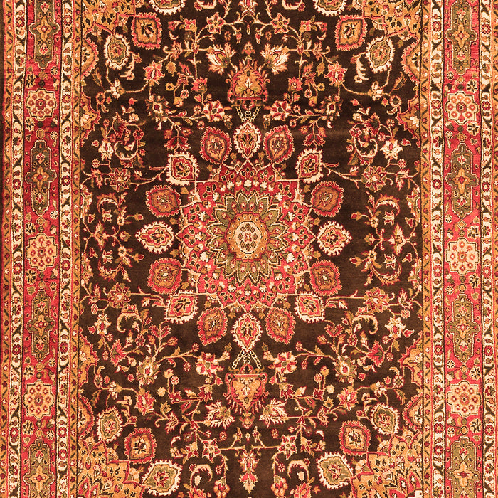 Serging Thickness of Machine Washable Persian Orange Traditional Area Rugs, wshtr2891org