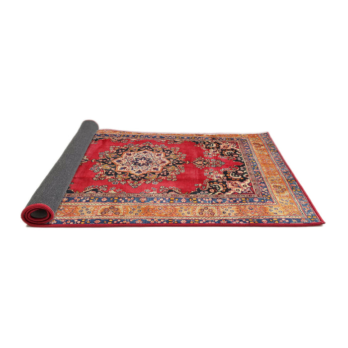 Sideview of Traditional Tangerine Pink Medallion Rug, tr2892