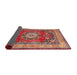 Sideview of Traditional Tangerine Pink Medallion Rug, tr2892