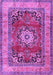 Machine Washable Medallion Purple Traditional Area Rugs, wshtr2892pur