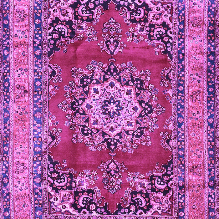 Machine Washable Medallion Purple Traditional Area Rugs, wshtr2892pur
