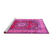 Sideview of Machine Washable Medallion Pink Traditional Rug, wshtr2892pnk