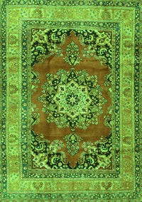 Medallion Green Traditional Rug, tr2892grn