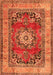 Serging Thickness of Machine Washable Medallion Orange Traditional Area Rugs, wshtr2892org