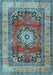 Medallion Light Blue Traditional Rug, tr2892lblu