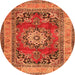 Square Medallion Orange Traditional Rug, tr2892org