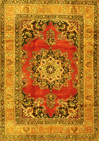 Medallion Yellow Traditional Rug, tr2892yw