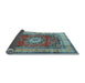 Sideview of Medallion Light Blue Traditional Rug, tr2892lblu