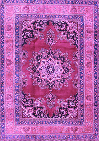 Medallion Purple Traditional Rug, tr2892pur