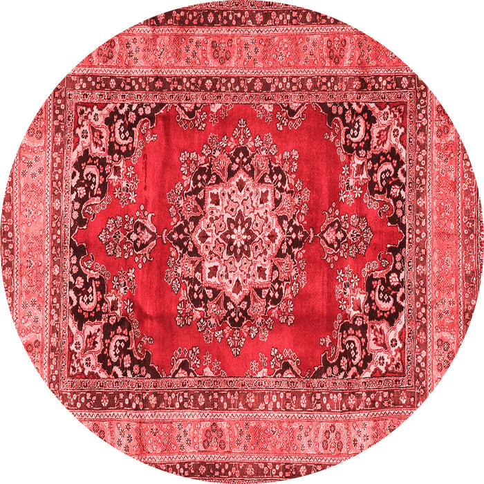 Machine Washable Medallion Red Traditional Rug, wshtr2892red