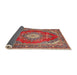 Sideview of Traditional Camel Brown Medallion Rug, tr2893