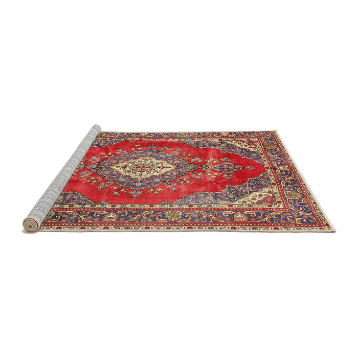 Sideview of Machine Washable Traditional Camel Brown Rug, wshtr2893