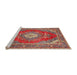 Sideview of Machine Washable Traditional Camel Brown Rug, wshtr2893