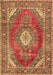 Machine Washable Medallion Brown Traditional Rug, wshtr2893brn