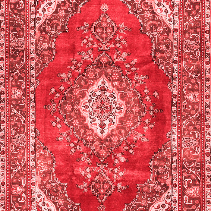 Machine Washable Medallion Red Traditional Rug, wshtr2893red